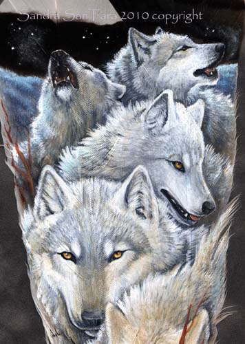 356x500 On The Tundra - Wolf Pack Painting