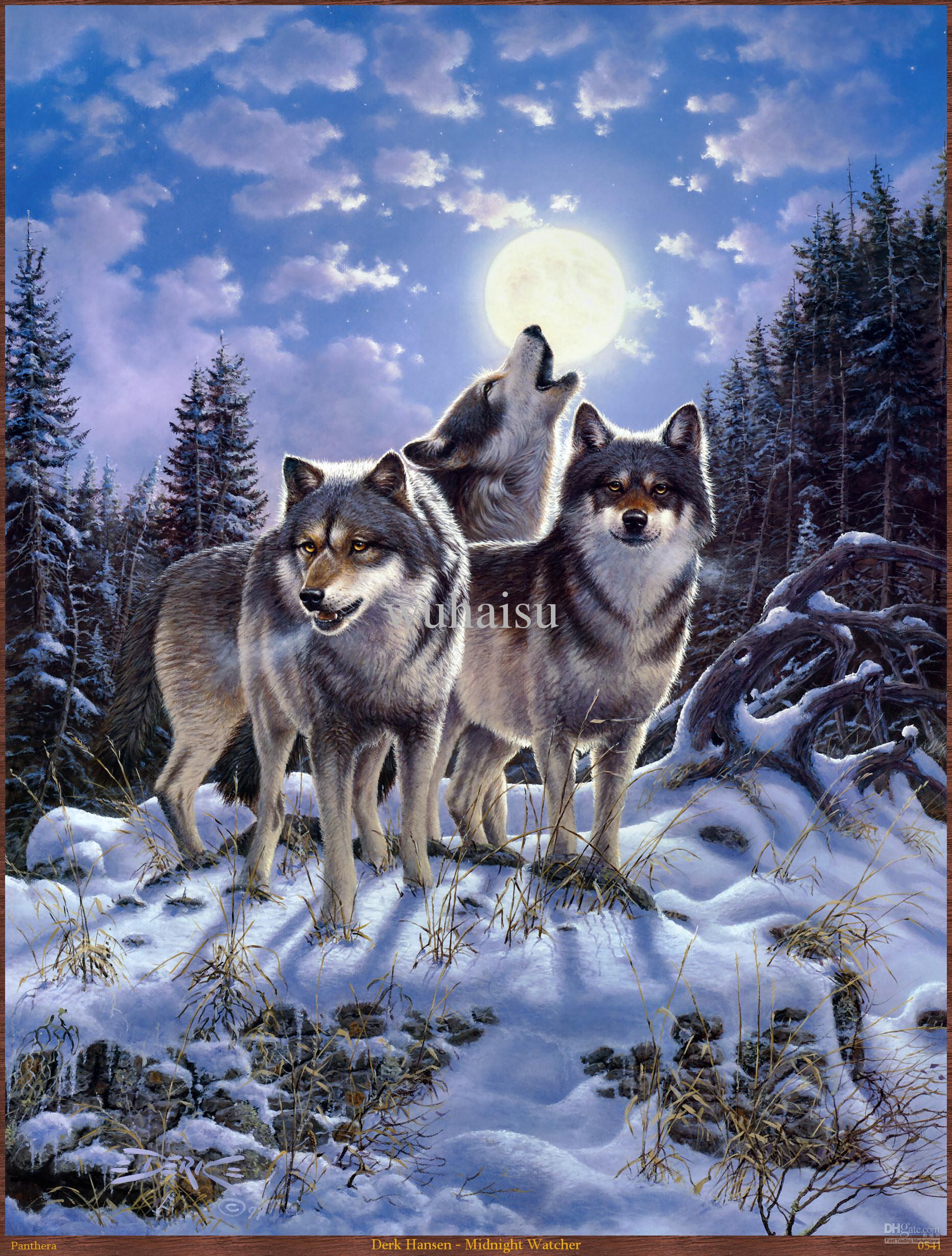 1863x2457 2018 Hot Selling Hd Print Oil Painting On Canvas Derk Hansen - Wolf Pack Painting