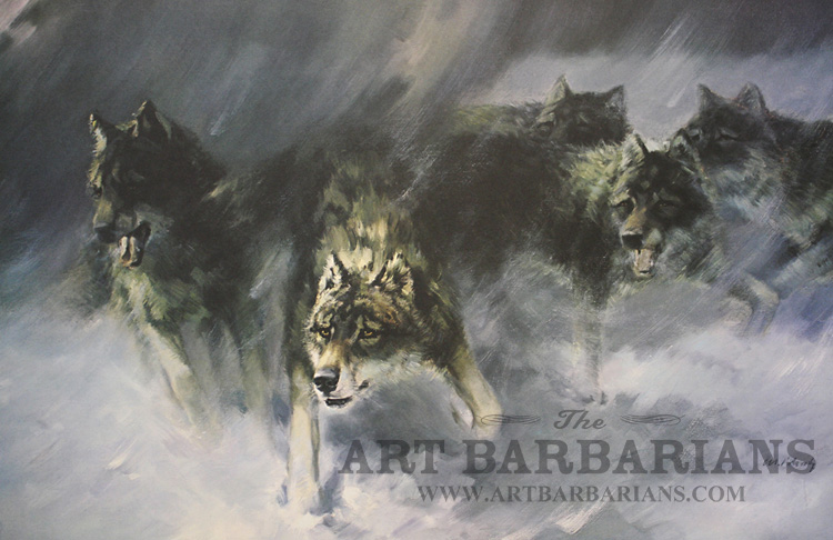 750x486 Wildlife Art Prints Plus Original Paintings With A Wide Selection - Wolf Pack Painting