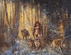 300x234 Wolf Pack Paintings Fine Art America - Wolf Pack Painting