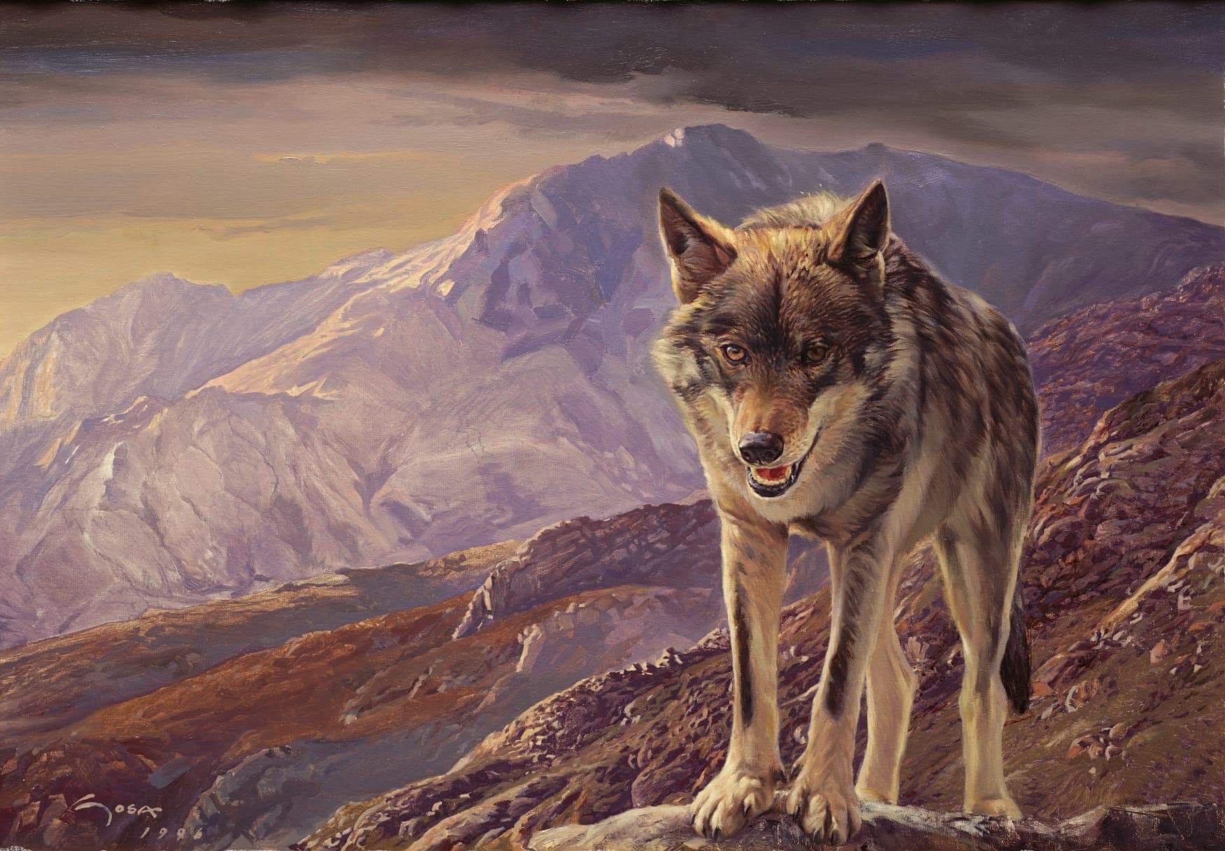 1752x1217 The Last Wolf - Wolf Painting