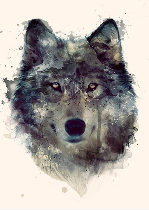 499x703 There Is One Divine Energy Behind All Creation Do Not Be - Wolf Painting Watercolor