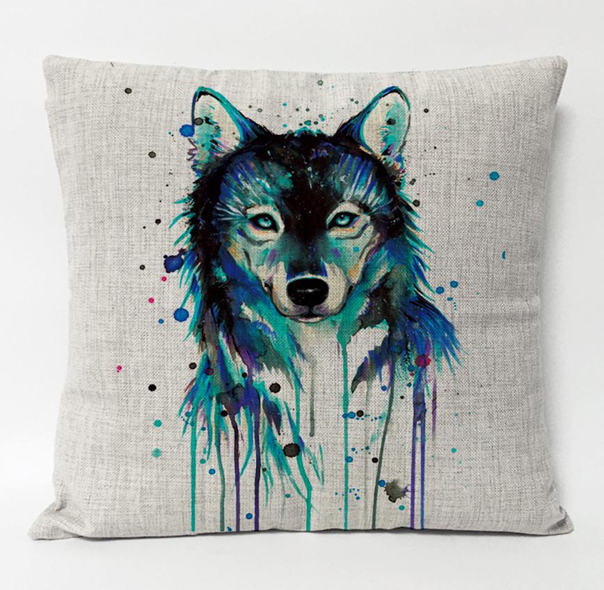 868x848 Watercolor Painting Animal Wolf Totem Cushion Cover Wolf Head - Wolf Painting Watercolor