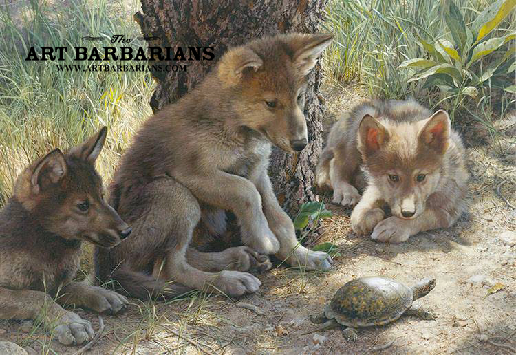 750x516 Wildlife Art Prints Plus Original Paintings With A Wide Selection - Wolf Pup Painting