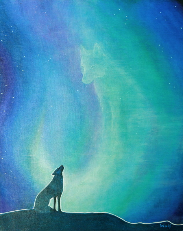 633x800 Wolf Art Prints Wolves Fantasy Paintings Wolf Spirit Images - Wolf Silhouette Painting
