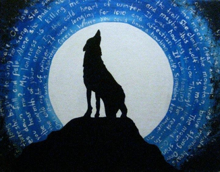 720x562 Wolf Silhouette By Baby Angel Face Art I Admire - Wolf Silhouette Painting