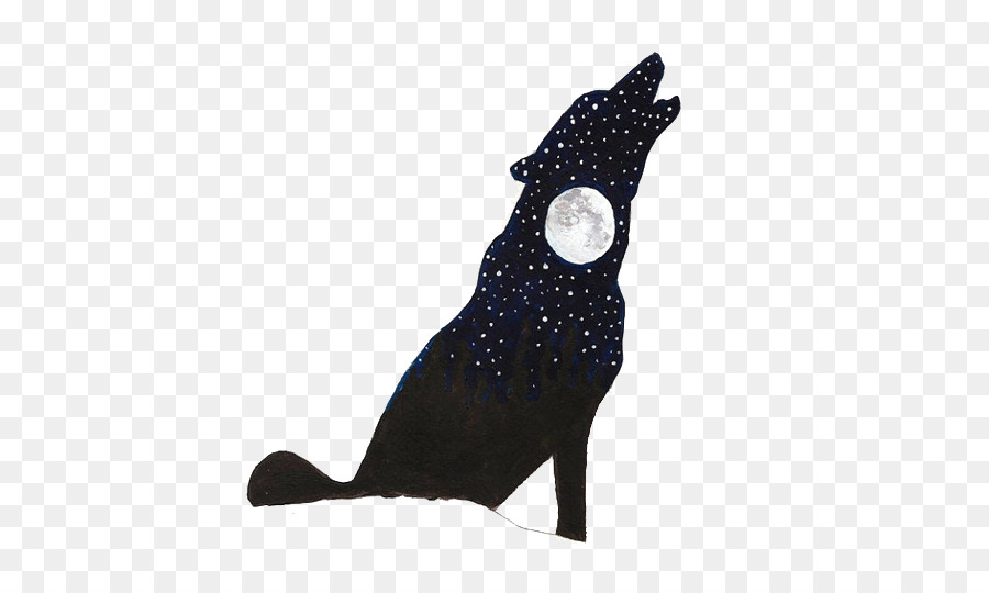 900x540 Gray Wolf Silhouette Watercolor Painting Art - Wolf Silhouette Painting