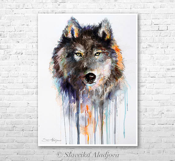 Wolf Watercolor Painting at PaintingValley.com | Explore collection of ...