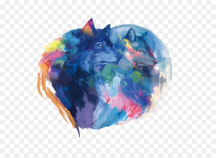900x660 Download Watercolor Blue Wolf - Wolf Watercolor Painting