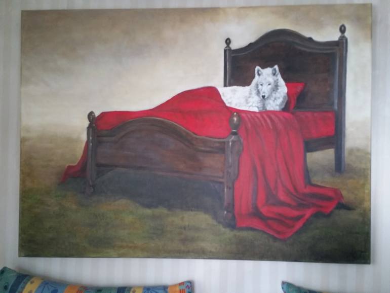 770x578 Saatchi Art Who's Afraid Of The Wolfe Painting By Karin Tart - Wolfe Painting