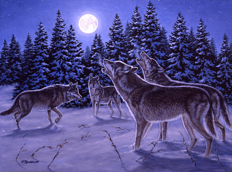 900x668 The Howling Painting By Richard De Wolfe - Wolfe Painting