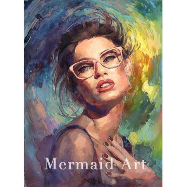 640x640 Hand Painted Oil Painting Michael And Inessa Garmash Lady Portrait - Woman Art Painting