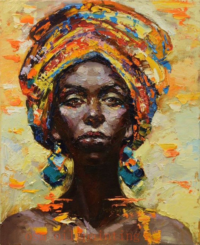 837x1024 Handmade Abstract African Woman Portrait Canvas Oil Paintings Wall - Woman Art Painting