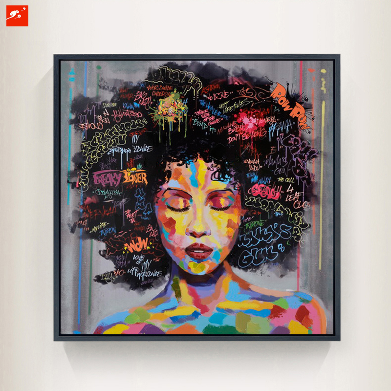 800x800 New Graffiti Street Wall Art Abstract Modern African Women - Woman Art Painting