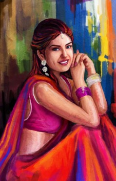 238x370 Woman Face Painting, Women Oil Paintings - Woman Art Painting