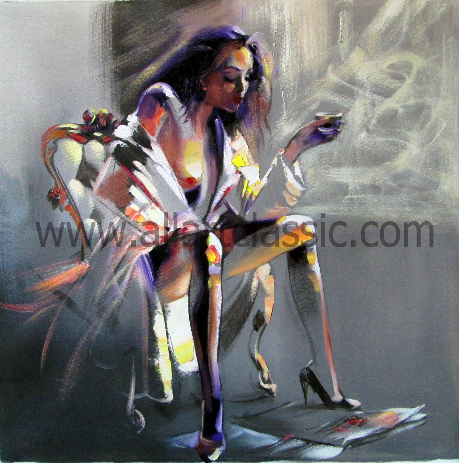 1600x1614 Art Reproductions And Original Oil Paintings Landscapes, Woman - Woman Art Painting