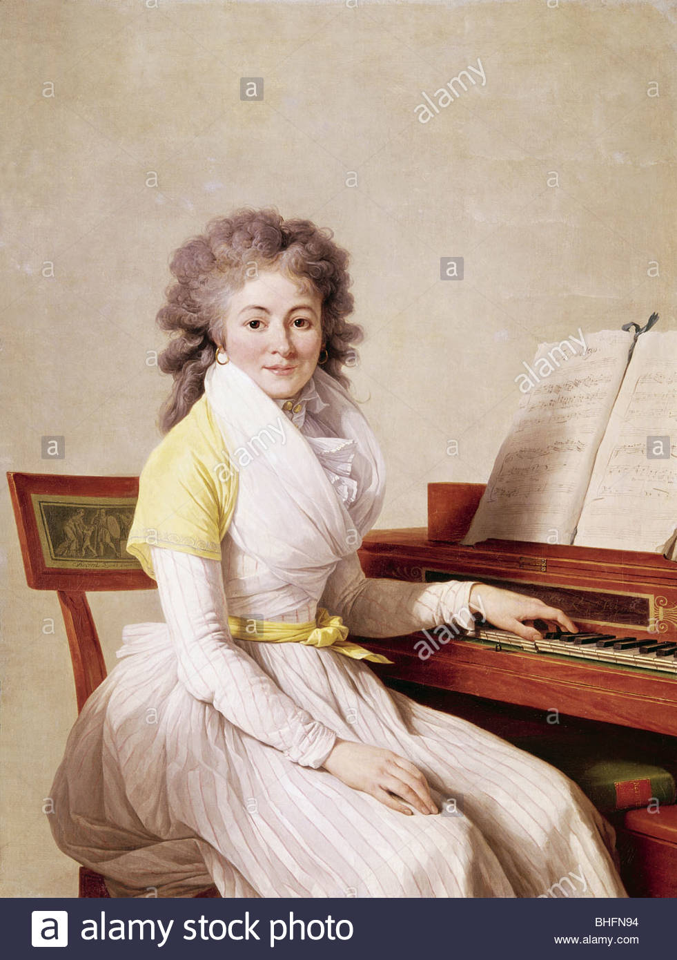 981x1390 Woman Music Painting Piano Stock Photos Amp Woman Music Painting - Woman At Piano Painting