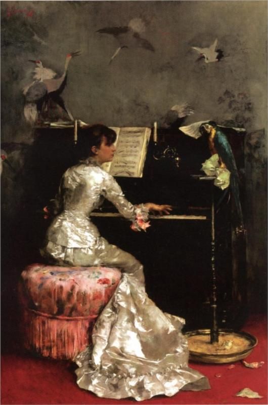 530x800 The Musical Arts Music Musician Paintings - Woman At Piano Painting