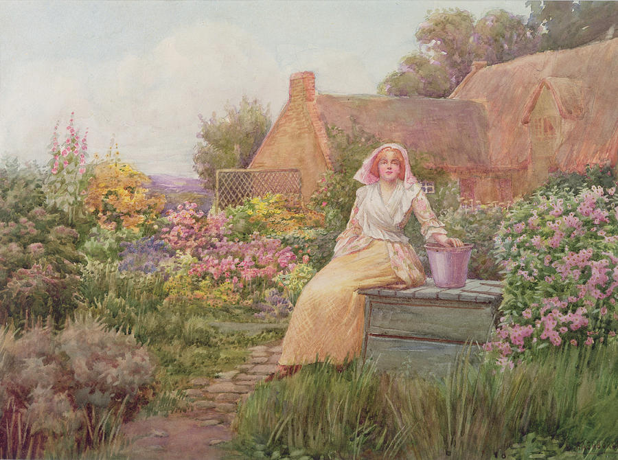 900x670 At The Well Painting By William Ashburner - Woman At The Well Painting