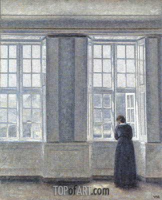 324x400 Interior, Woman - Woman At The Window Painting