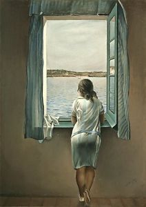 212x300 Large Framed Print - Woman At The Window Painting