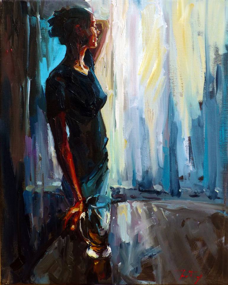 770x963 Saatchi Art Woman - Woman At The Window Painting