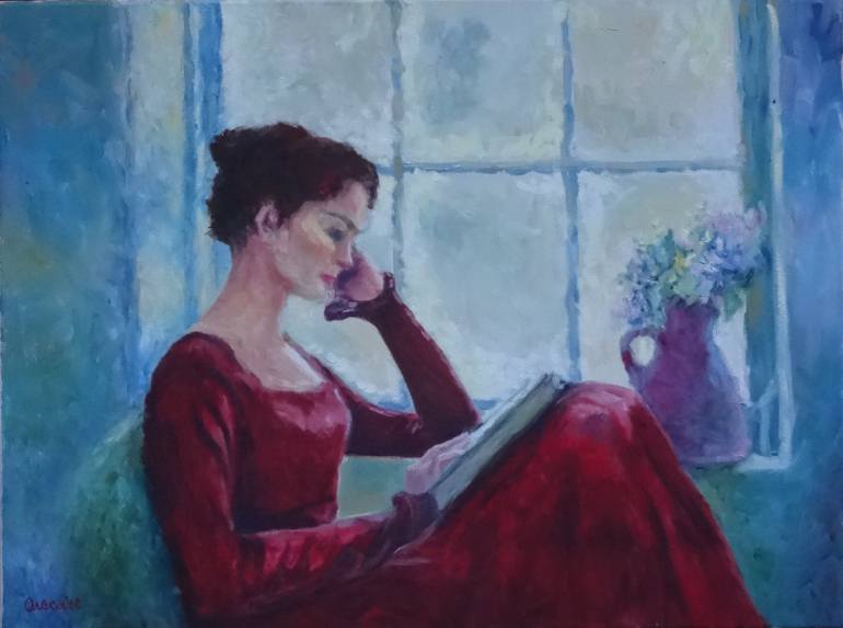 770x573 Saatchi Art Woman - Woman At The Window Painting
