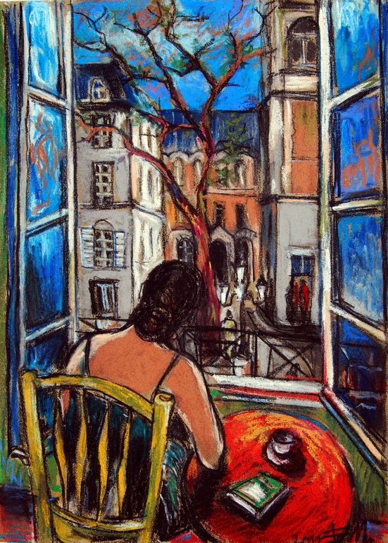 551x770 Woman - Woman At The Window Painting