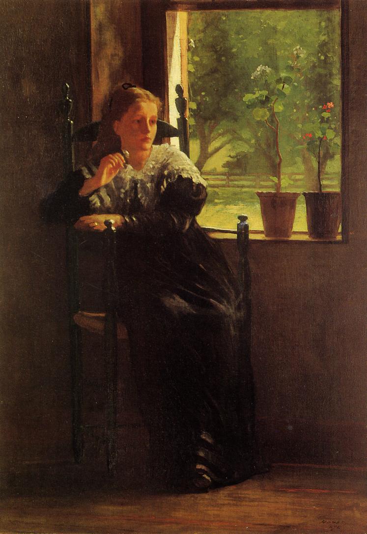 747x1087 At The Window 1872 Painting Homer Winslow Oil Paintings - Woman At The Window Painting