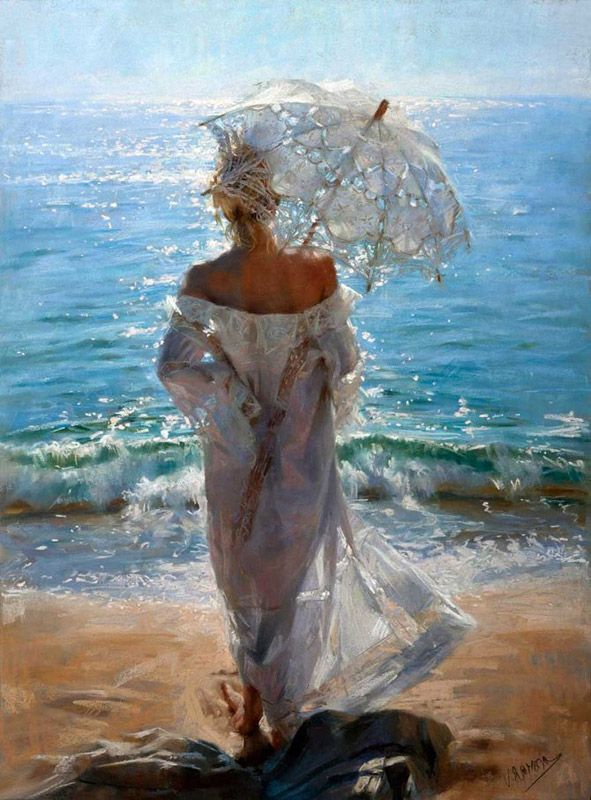 Woman By The Sea Painting