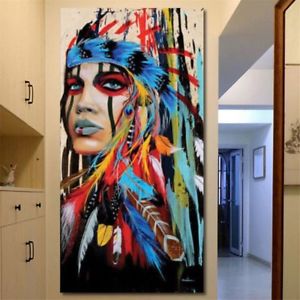 300x300 Abstract Indian Woman Canvas Oil Painting Print Picture Home Wall - Woman Canvas Painting