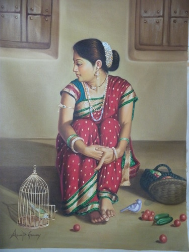 375x500 Canvas Painting - Woman Canvas Painting