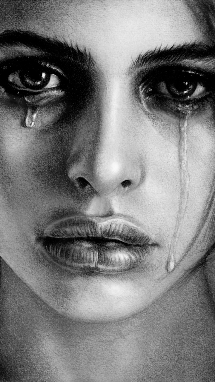 720x1280 Artisticpainting (720x1280) Wallpaper Id 697130 - Woman Crying Painting