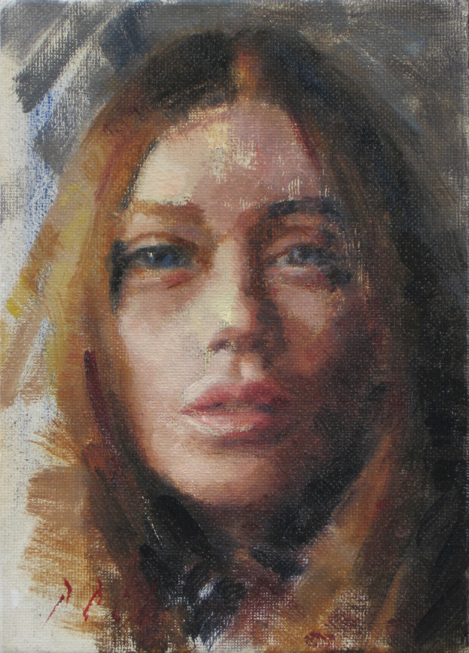684x952 Portrait Of A Young Girl Oil Painting A Day Daniel - Woman Face Oil Painting