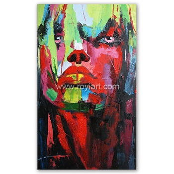 350x350 Woman Face Art Oil Painting With Heavy Textured - Woman Face Oil Painting