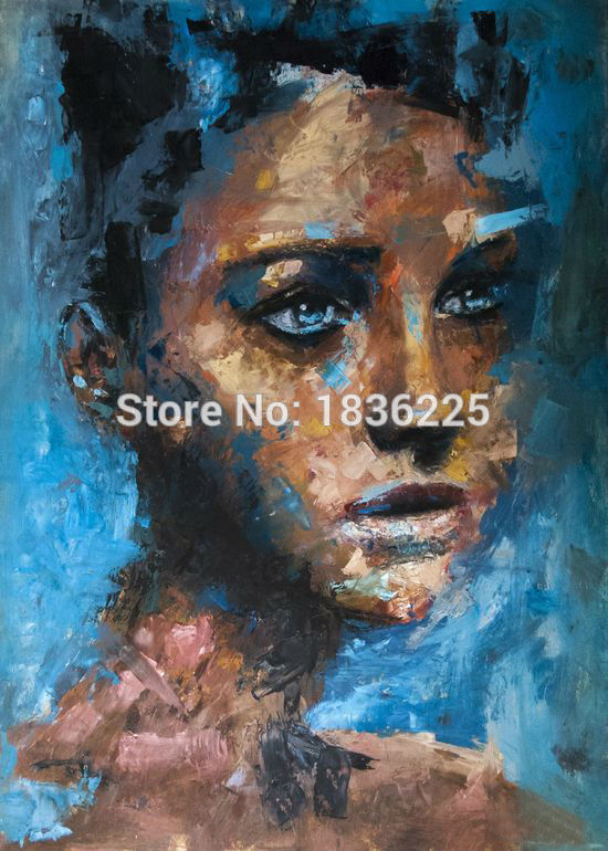 550x770 Famous Painter Handmade Modern Woman Face Portrait Painting - Woman Face Painting
