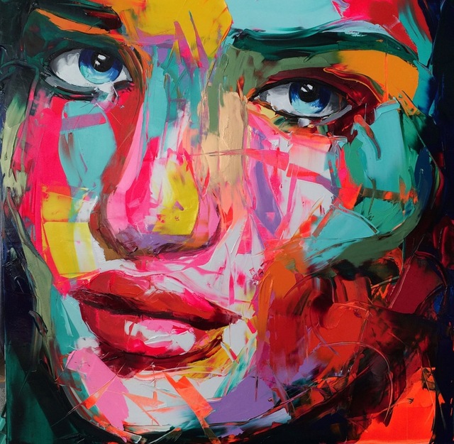 640x625 Abstract Woman Face Wall Art Canvas Paintings For Dining Room Wall - Woman Face Painting