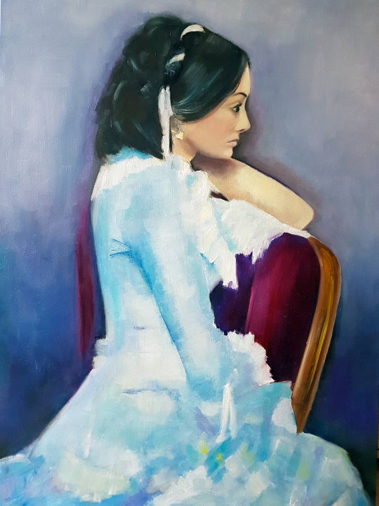 770x1027 Saatchi Art Woman Portrait Oil Painting Vintage Victorian - Woman Figure Painting