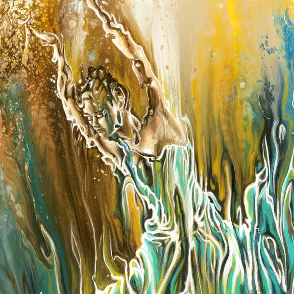 600x600 Whisper - Woman Floating In Water Painting