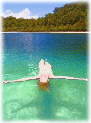 290x394 Cezanne's Carrot - Woman Floating In Water Painting