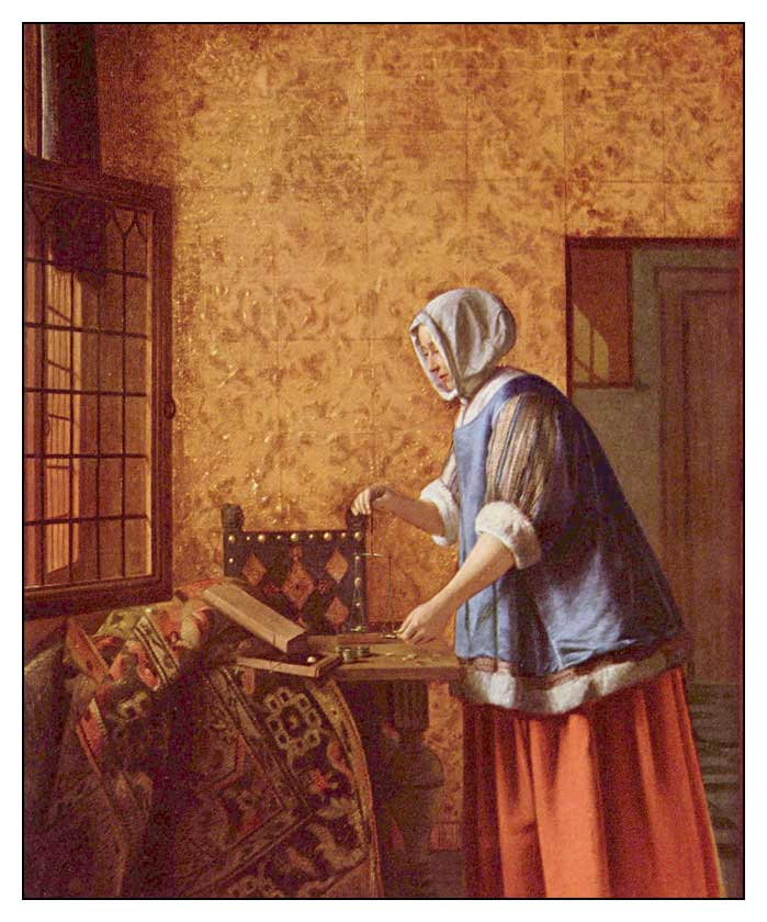 699x840 Johannes Vermeer's Holding A A General Review - Woman Holding A Balance Painting