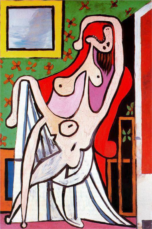 532x800 Woman In An Armchair, 1929 By Pablo Picasso - Woman In A Red Armchair Painting