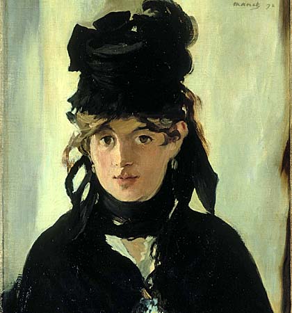 420x450 Manet Portraying Life And Modernity - Woman In Black Dress Painting