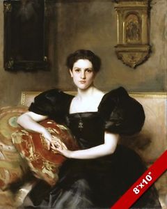 240x300 Elizabeth Beautiful Woman In Black Dress Oil Painting Art Print - Woman In Black Dress Painting