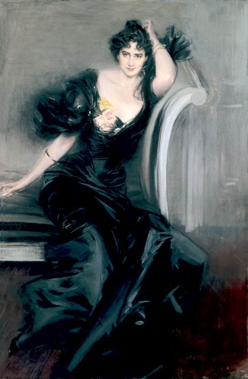 500x765 Gertrude Elizabeth Blood), Lady Colin Campbell (1897 - Woman In Black Dress Painting