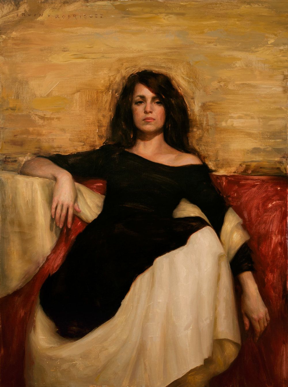 1000x1343 Irvin Rodriguez, Woman In Black, Oil On Linen, 40 X 30, 2015 - Woman In Black Painting