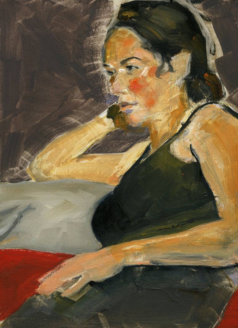 770x1060 Saatchi Art Woman In Black Painting By Robert Sim - Woman In Black Painting