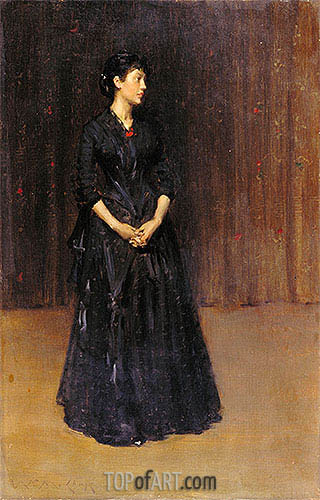 320x500 Woman In Black William Merritt Chase Painting Reproduction - Woman In Black Painting