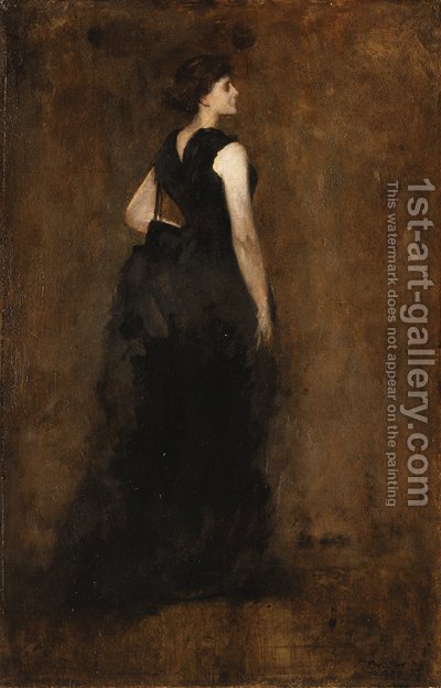 400x623 Woman In Black Portrait Of Maria Oakey Dewing Thomas Wilmer Dewing - Woman In Black Painting