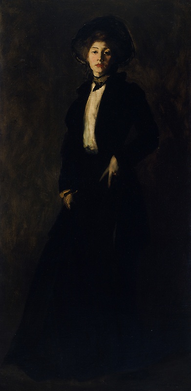 391x800 Young Woman In Black The Art Institute Of Chicago - Woman In Black Painting
